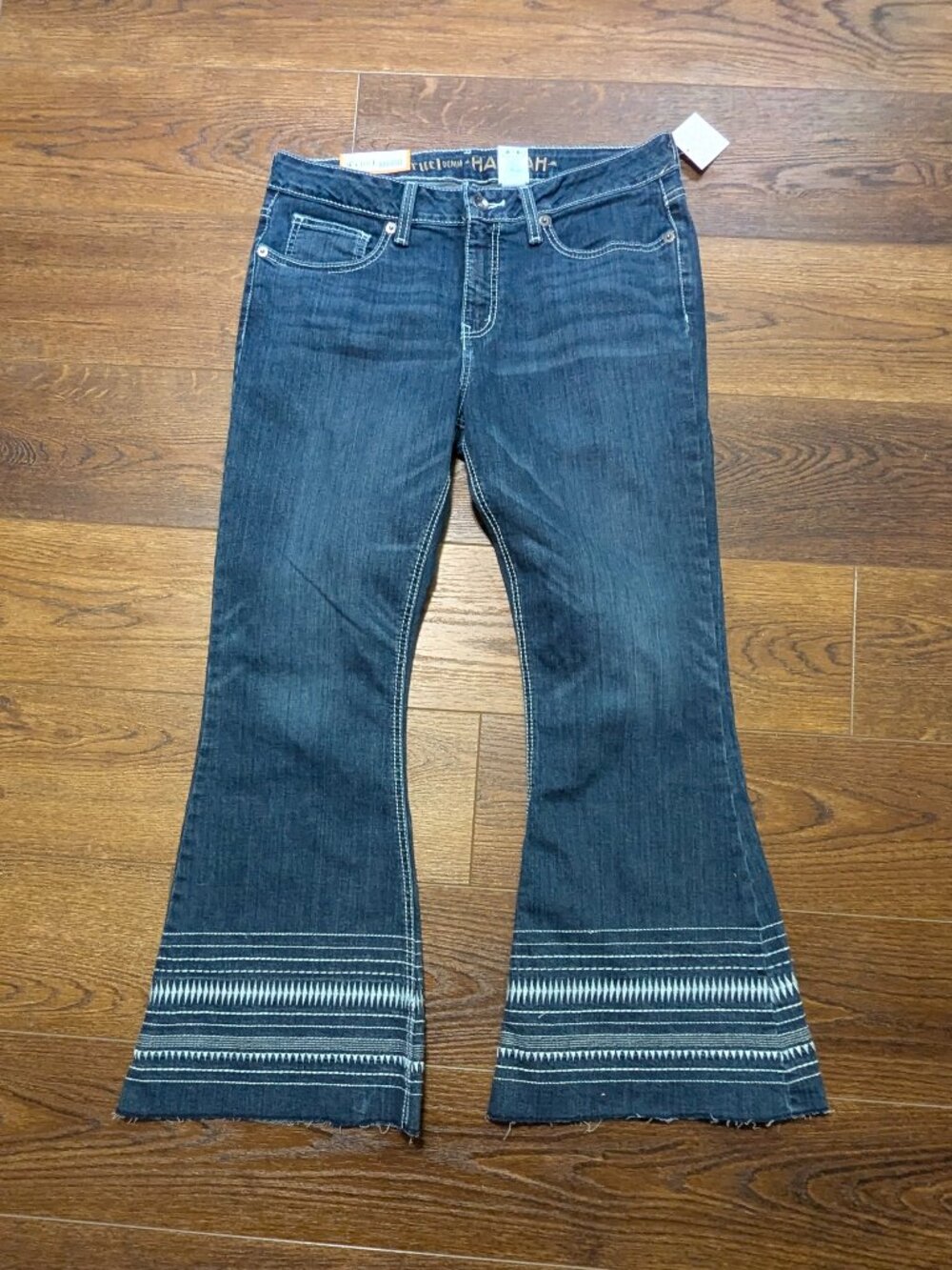 Cruel Denim Hannah Jeans Womens 31/13S Dark Wash Slim Bootcut Raw Hem NWT